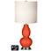 White Drum Gourd Table Lamp - 2 Outlets and 2 USBs in Daredevil