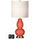 White Drum Gourd Table Lamp - 2 Outlets and 2 USBs in Koi