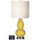 White Drum Gourd Table Lamp - 2 Outlets and 2 USBs in Nugget