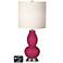 White Drum Gourd Table Lamp - 2 Outlets and 2 USBs in Vivacious