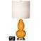 White Drum Gourd Table Lamp - 2 Outlets and USB in Carnival