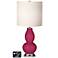 White Drum Gourd Table Lamp - 2 Outlets and USB in Vivacious