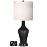 White Drum Jug Lamp - 2 Outlets and 2 USBs in Caviar Metallic