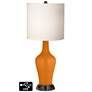 White Drum Jug Lamp - 2 Outlets and 2 USBs in Cinnamon Spice