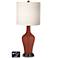 White Drum Jug Table Lamp - 2 Outlets and 2 USBs in Madeira