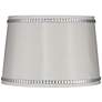 White Drum Lamp Shade with Crystal Trim 13x15x10 (Spider)