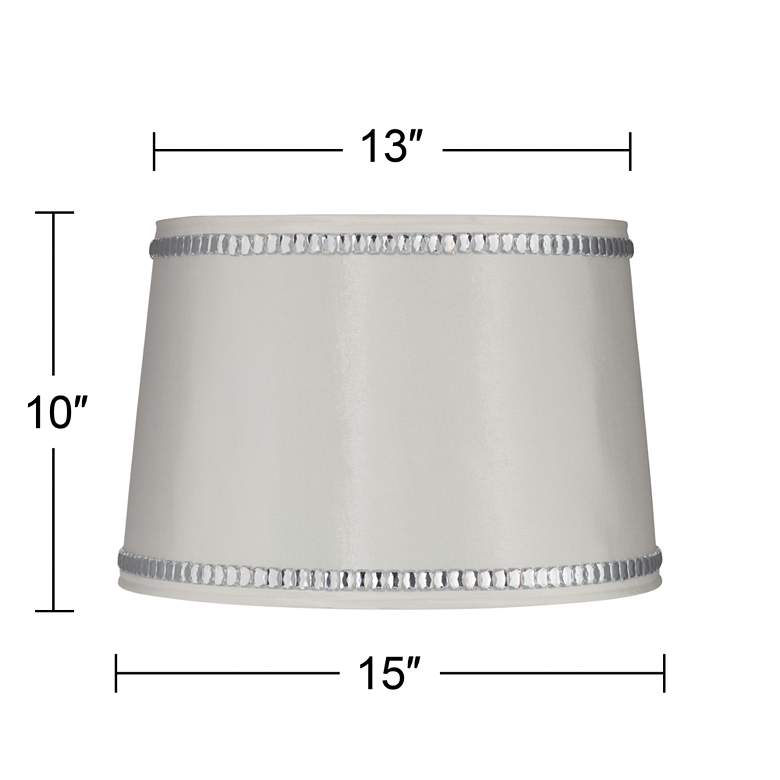 Image 5 White Drum Lamp Shade with Crystal Trim 13x15x10 (Spider) more views