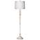 White Drum Shade Vintage Chic Antique White Floor Lamp