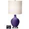 White Drum Table Lamp - 2 Outlets and USB in Izmir Purple
