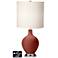 White Drum Table Lamp - 2 Outlets and USB in Madeira