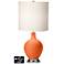 White Drum Table Lamp - 2 Outlets and USB in Nectarine