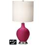 White Drum Table Lamp - 2 Outlets and USB in Vivacious