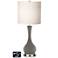White Drum Vase Lamp - 2 Outlets and 2 USBs in Gauntlet Gray