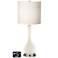 White Drum Vase Lamp - 2 Outlets and USB in West Highland White