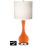White Drum Vase Table Lamp - 2 Outlets and 2 USBs in Invigorate