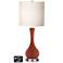 White Drum Vase Table Lamp - 2 Outlets and 2 USBs in Madeira