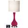White Drum Vase Table Lamp - 2 Outlets and 2 USBs in Vivacious