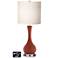 White Drum Vase Table Lamp - 2 Outlets and USB in Madeira