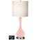 White Drum Vase Table Lamp - 2 Outlets and USB in Rose Pink