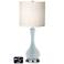 White Drum Vase Table Lamp - 2 Outlets and USB in Take Five