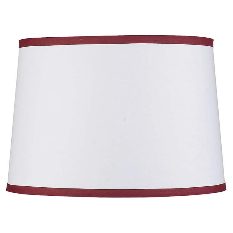 Image 1 White Drum with Red Trim Shade 14x16x11 (Spider)