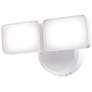 White Dusk-to-Dawn 9" Wide Adjustable 2-Light LED Security Light