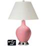 White Empire 2-Light Lamp - 2 Outlets and USB in Haute Pink