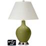 White Empire 2-Light Lamp - 2 Outlets and USB in Rural Green