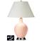 White Empire 2-Light Table Lamp - 2 Outlets and USB in Linen
