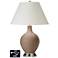 White Empire 2-Light Table Lamp - 2 Outlets and USB in Mocha