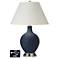 White Empire 2-Light Table Lamp - 2 Outlets and USB in Naval