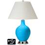 White Empire 2-Light Table Lamp - 2 Outlets and USB in Sky Blue
