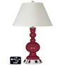 White Empire Apothecary Lamp - 2 Outlets and USB in Antique Red