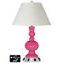 White Empire Apothecary Lamp - 2 Outlets and USB in Blossom Pink