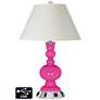 White Empire Apothecary Lamp - 2 Outlets and USB in Fuchsia
