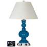White Empire Apothecary Lamp - 2 Outlets and USB in Mykonos Blue