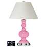 White Empire Apothecary Lamp - 2 Outlets and USB in Pale Pink