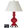 White Empire Apothecary Lamp - 2 Outlets and USB in Ribbon Red