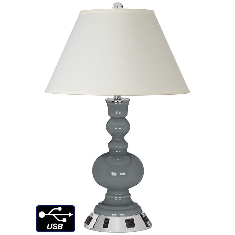 Image 1 White Empire Apothecary Lamp - 2 Outlets and USB in Software