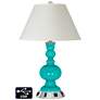 White Empire Apothecary Lamp - 2 Outlets and USB in Turquoise