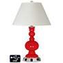 White Empire Apothecary Lamp - Outlets and USBs in Bright Red