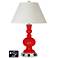 White Empire Apothecary Lamp - Outlets and USBs in Bright Red