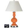 White Empire Apothecary Lamp Outlets and USBs in Celosia Orange