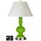 White Empire Apothecary Lamp - Outlets and USBs in Neon Green