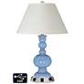 White Empire Apothecary Lamp - Outlets and USBs in Placid Blue