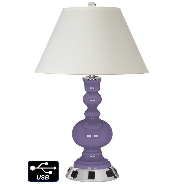 Image 1 White Empire Apothecary Lamp - Outlets and USBs in Purple Haze