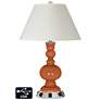 White Empire Apothecary Lamp - Outlets and USBs in Robust Orange