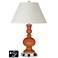 White Empire Apothecary Lamp - Outlets and USBs in Robust Orange