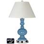 White Empire Apothecary Lamp - Outlets and USBs in Secure Blue