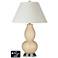 White Empire Gourd Lamp - 2 Outlets and 2 USBs in Colonial Tan